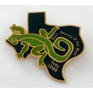 Texas Odyssey Of The Mind Tody 2000 Y2K Enamel Pin Lizard